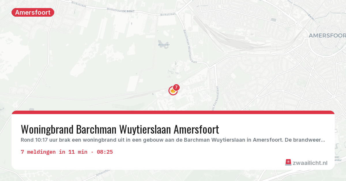 Kaart van de activiteitspiek bij Amersfoort