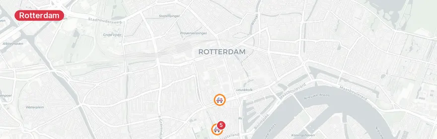 Kaart van Persoon te water Nieuwe Maas Rotterdam