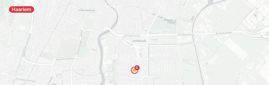 Kaart van Flatbrand Andorrastraat Haarlem opgeschaald