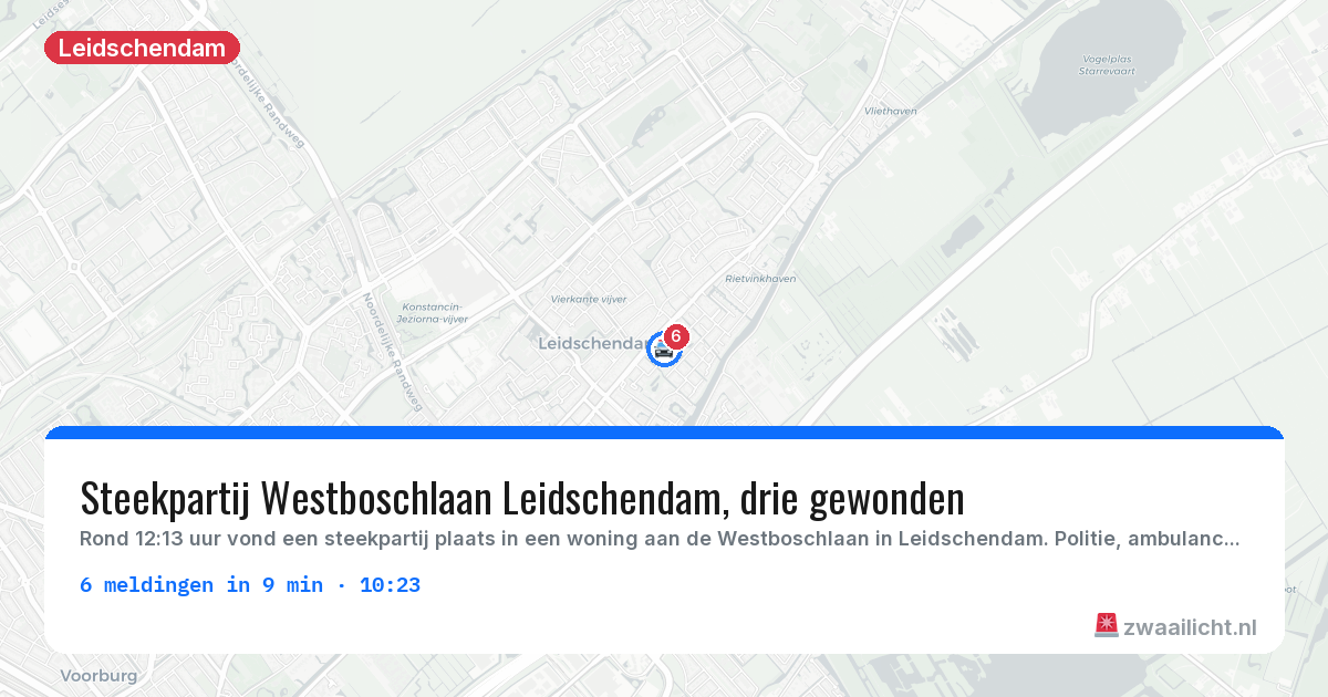 Kaart van de activiteitspiek bij Leidschendam