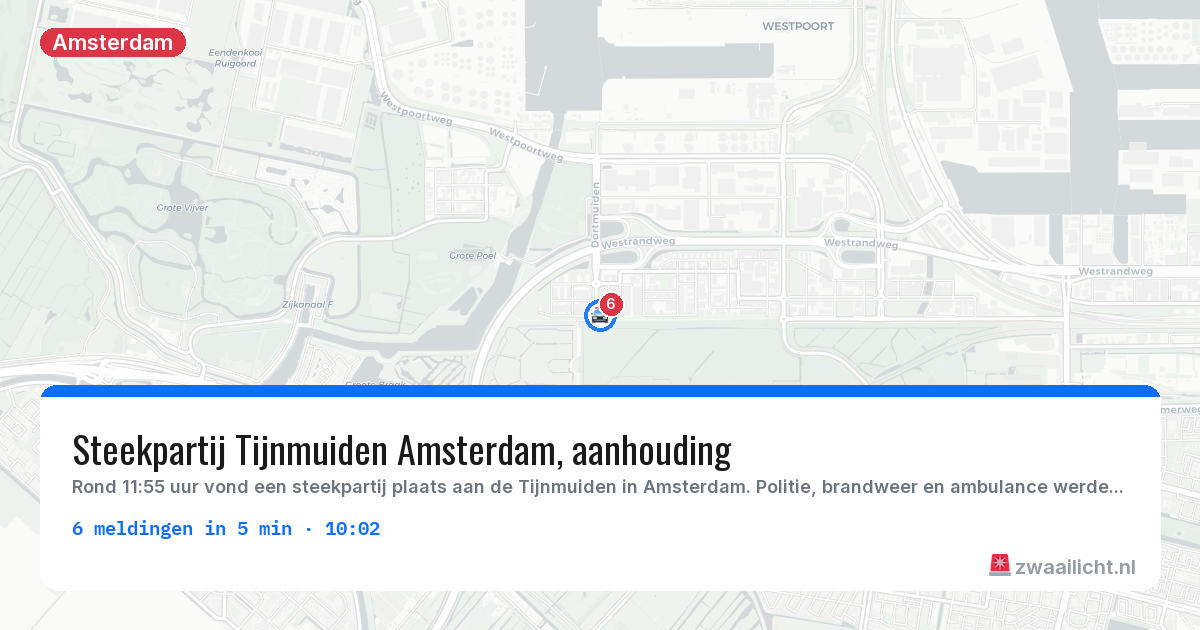 Kaart van de activiteitspiek bij Amsterdam