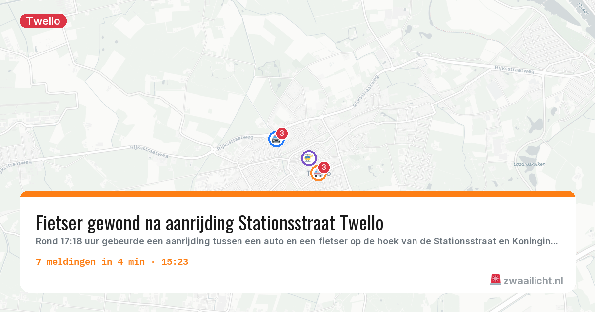 Kaart van de activiteitspiek bij Twello