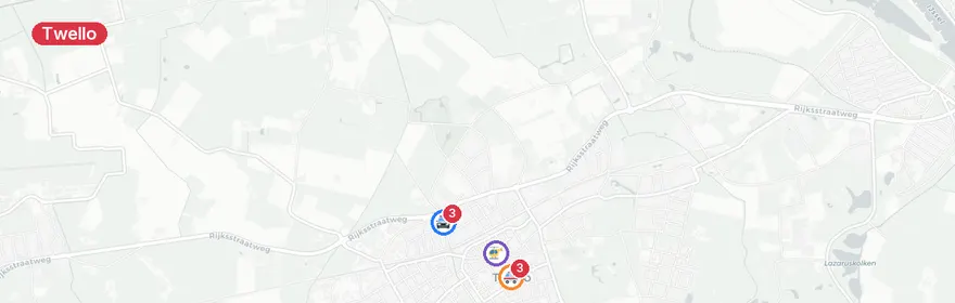 Kaart van Fietser gewond na aanrijding Stationsstraat Twello