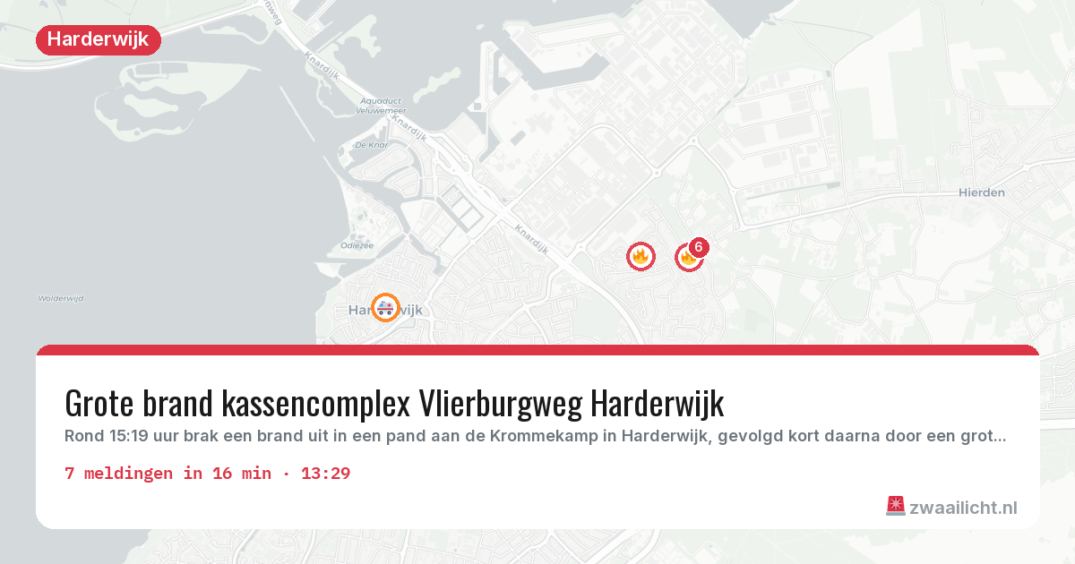 Kaart van de activiteitspiek bij Harderwijk