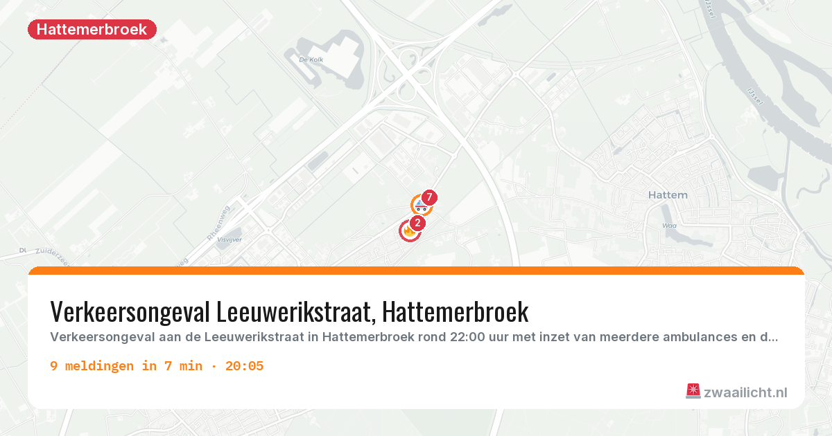 Kaart van de activiteitspiek bij Hattemerbroek