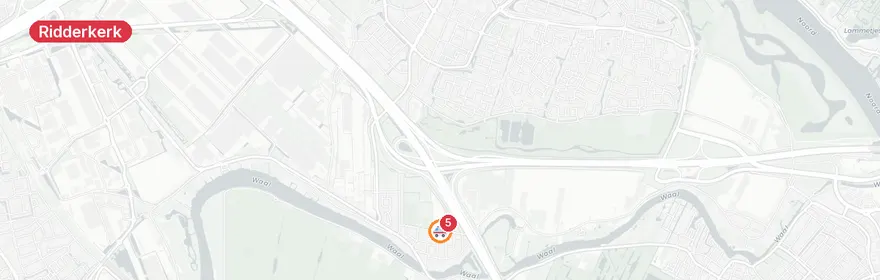 Kaart van Auto te water Vlasstraat Ridderkerk