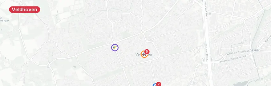 Kaart van Meerdere verkeersongevallen Abdijlaan Veldhoven