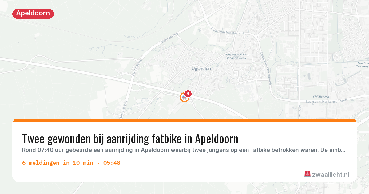 Kaart van de activiteitspiek bij Apeldoorn
