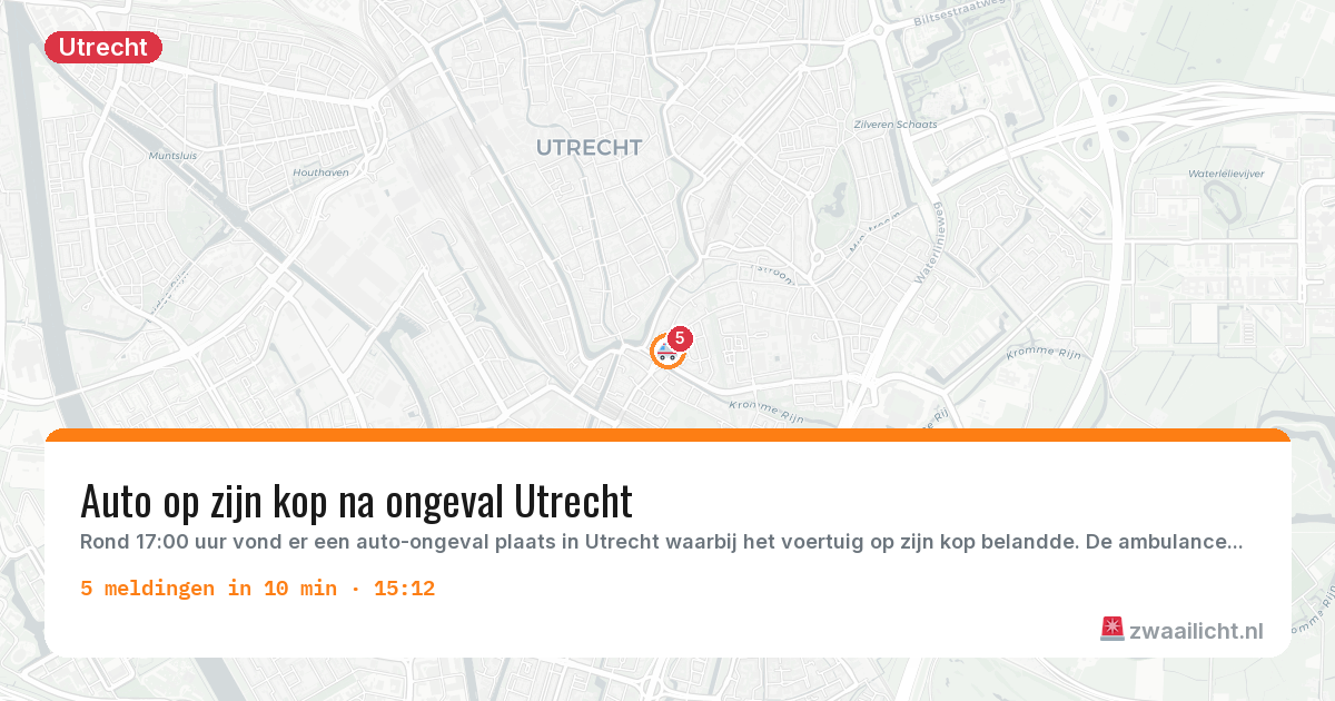 Kaart van de activiteitspiek bij Utrecht