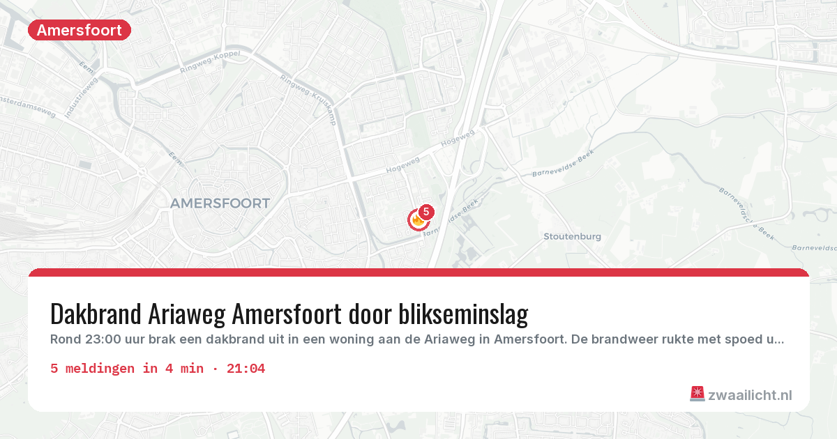 Kaart van de activiteitspiek bij Amersfoort