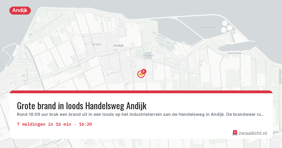 Kaart van de activiteitspiek bij Andijk