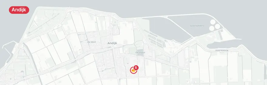 Kaart van Grote brand in loods Handelsweg Andijk