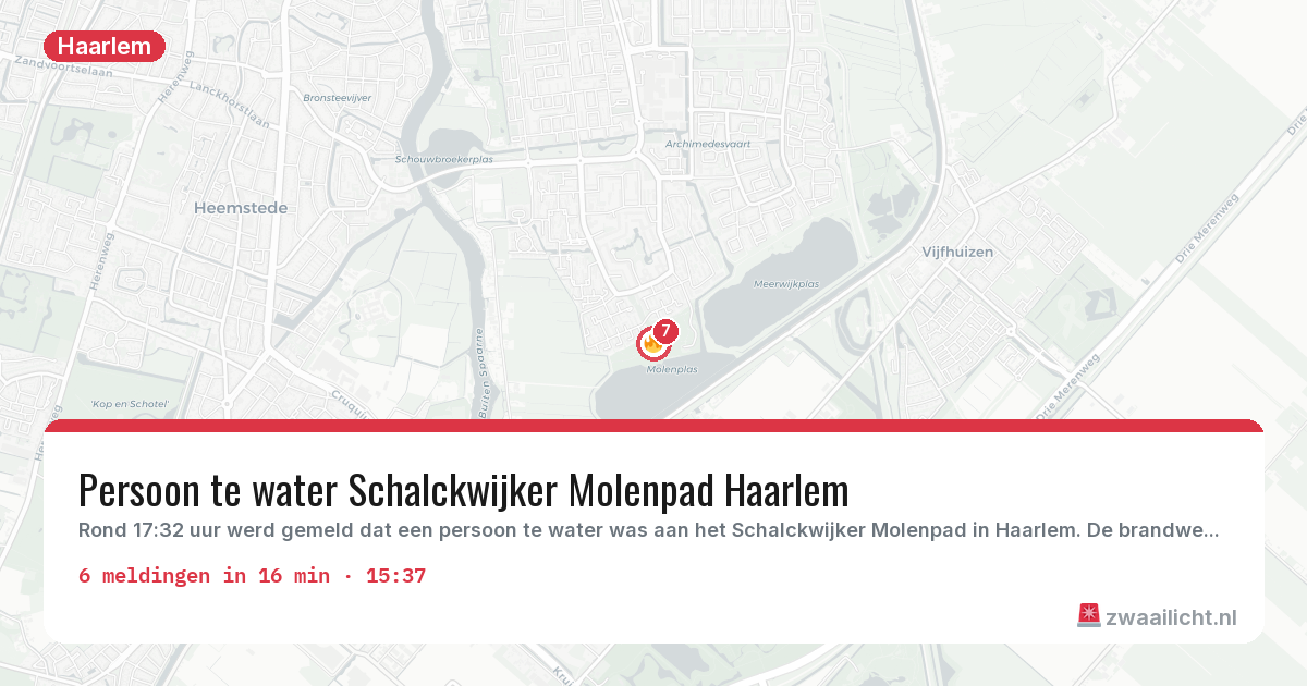 Kaart van de activiteitspiek bij Haarlem