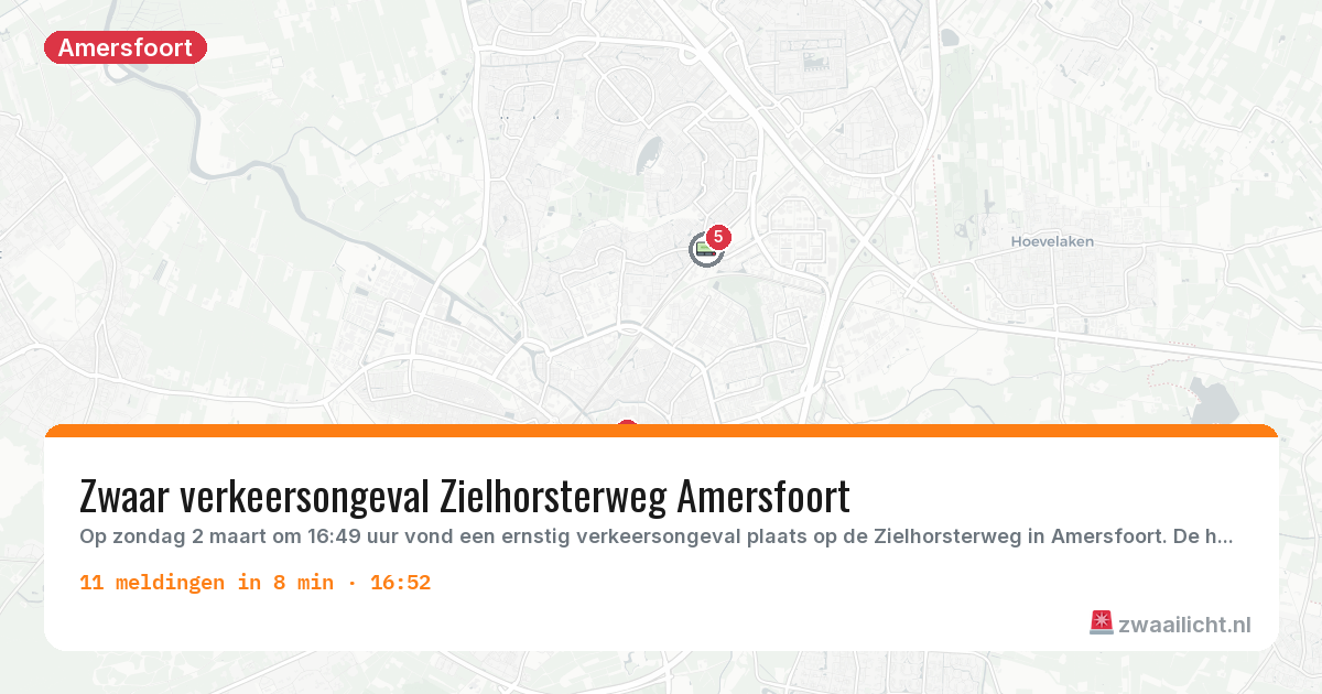 Kaart van de activiteitspiek bij Amersfoort
