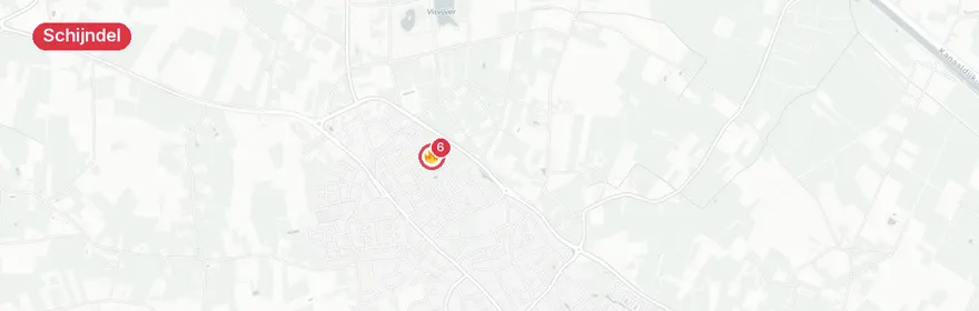 Kaart van Buitenbrand slaat over naar woningen Begoniastraat