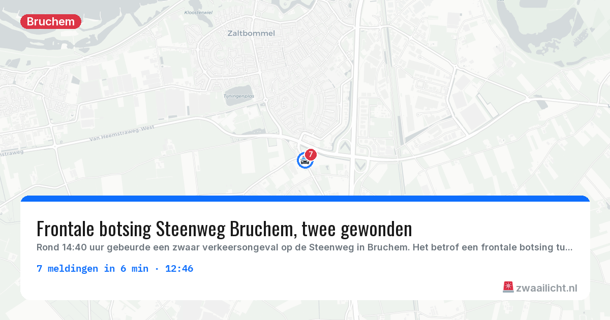 Kaart van de activiteitspiek bij Bruchem