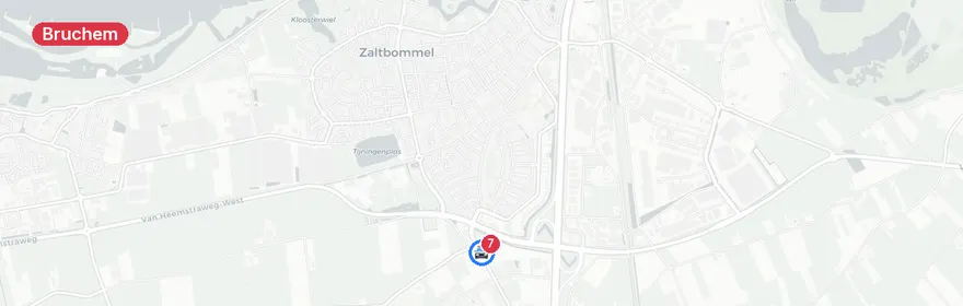 Kaart van Frontale botsing Steenweg Bruchem, twee gewonden