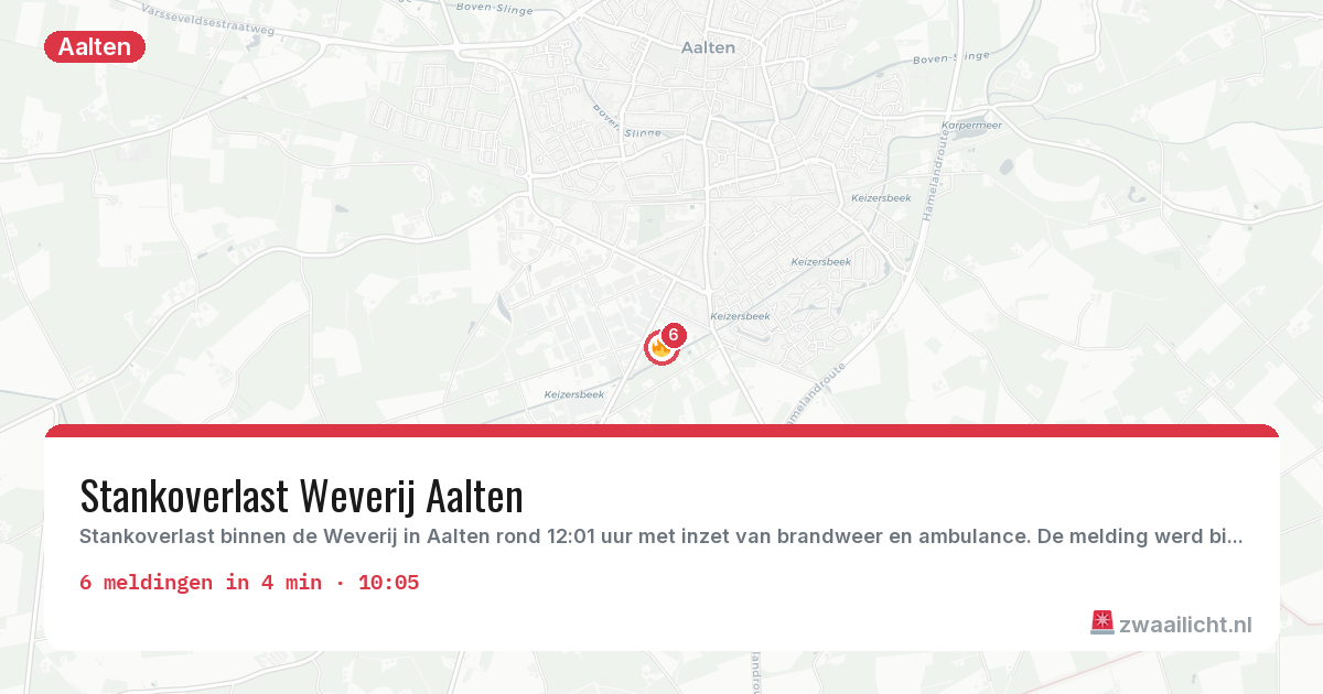 Kaart van de activiteitspiek bij Aalten