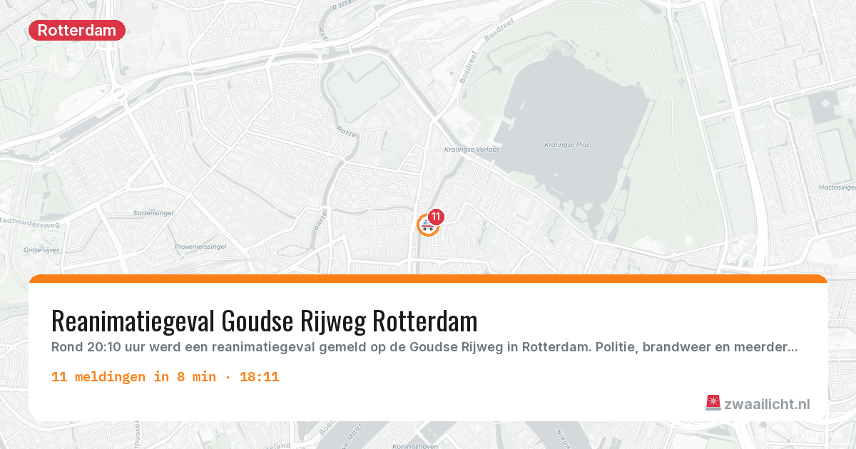 Kaart van de activiteitspiek bij Rotterdam