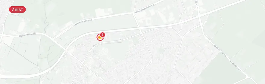Kaart van Explosie en brand Zamenhoflaan Zeist