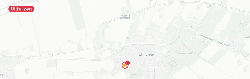 Kaart van Middelbrand Maarweg Uithuizen, schuur overgeslagen naar w...