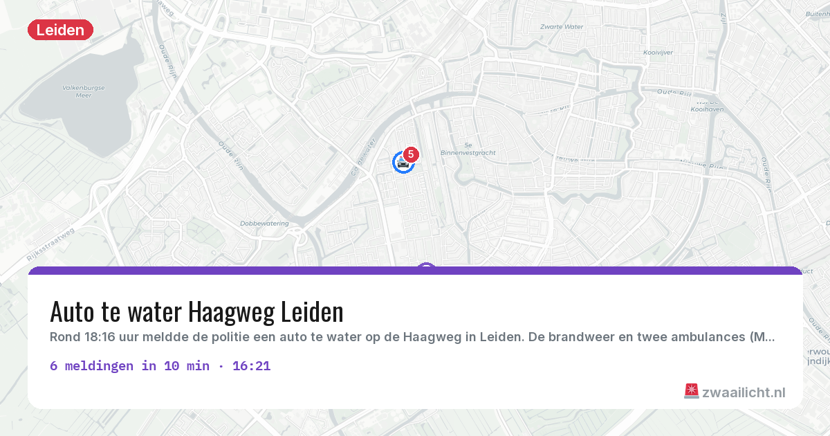 Kaart van de activiteitspiek bij Leiden