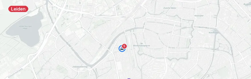 Kaart van Auto te water Haagweg Leiden
