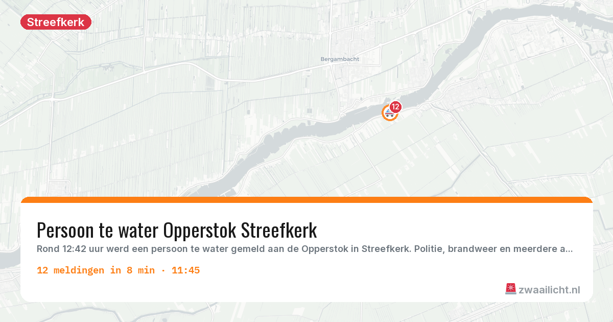 Kaart van de activiteitspiek bij Streefkerk