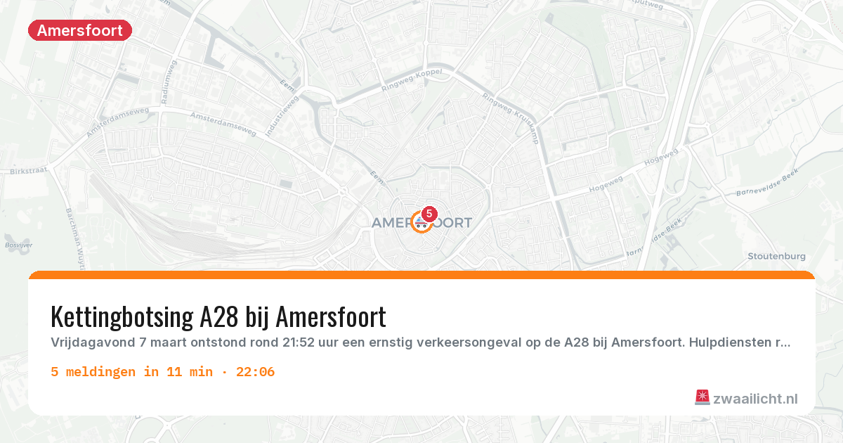 Kaart van de activiteitspiek bij Amersfoort