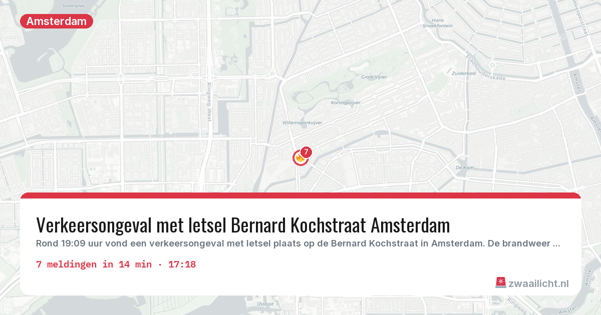 Kaart van de activiteitspiek bij Amsterdam