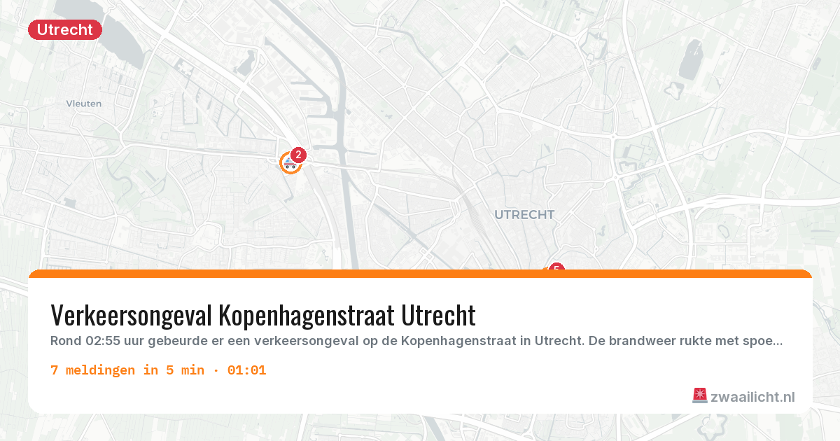 Kaart van de activiteitspiek bij Utrecht