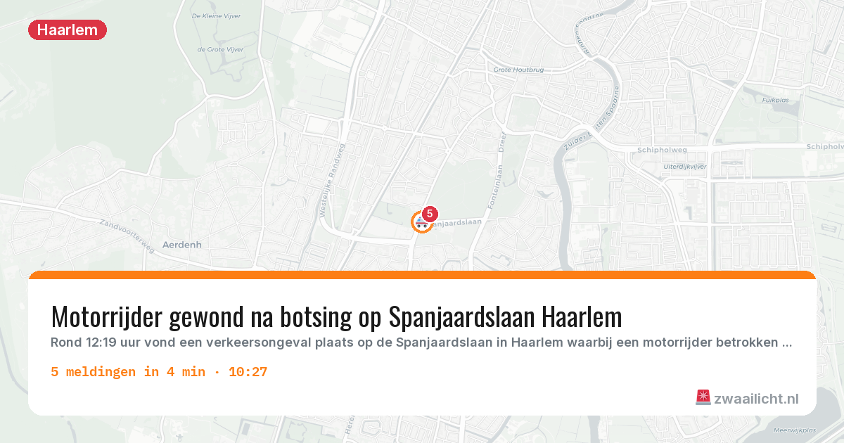 Kaart van de activiteitspiek bij Haarlem