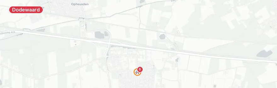 Kaart van Meerdere A1-inzetten Dodewaard