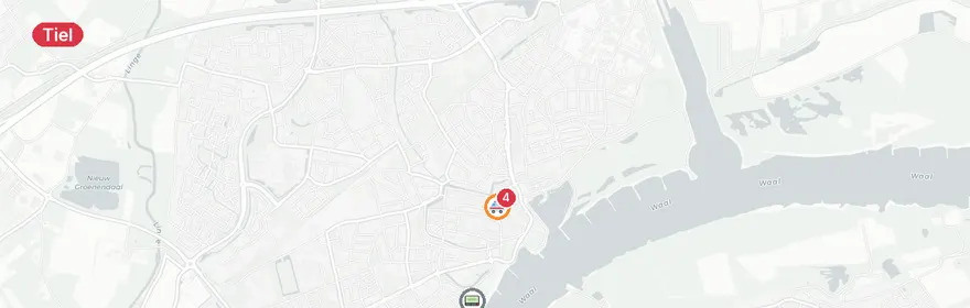 Kaart van Persoon te water Kwelkade Tiel