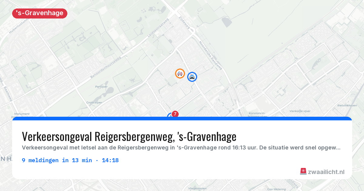 Kaart van de activiteitspiek bij 's-Gravenhage