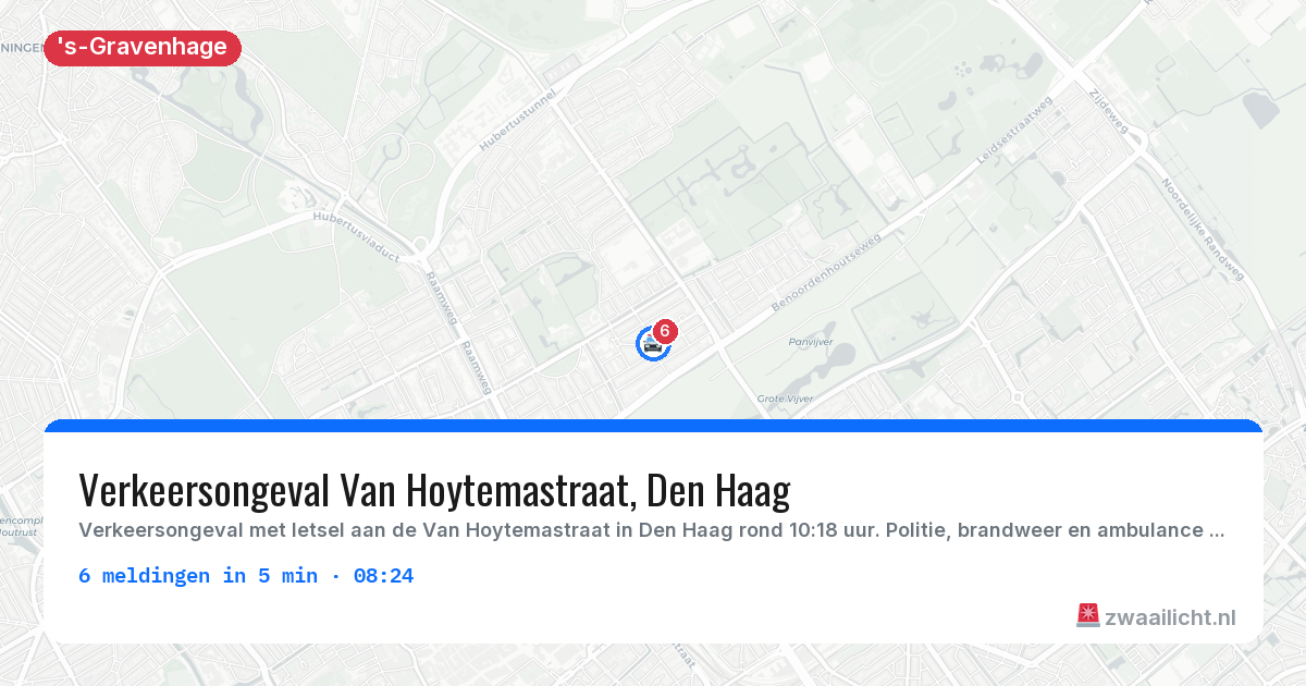 Kaart van de activiteitspiek bij 's-Gravenhage