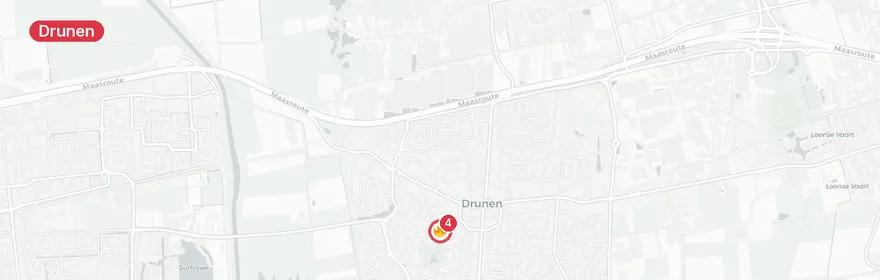 Kaart van Woningbrand door airco Soedanlaan Drunen