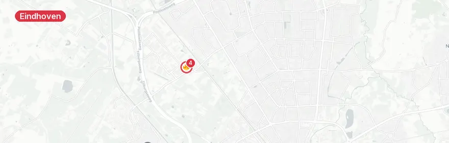 Kaart van Industriebrand Achtseweg Noord Eindhoven