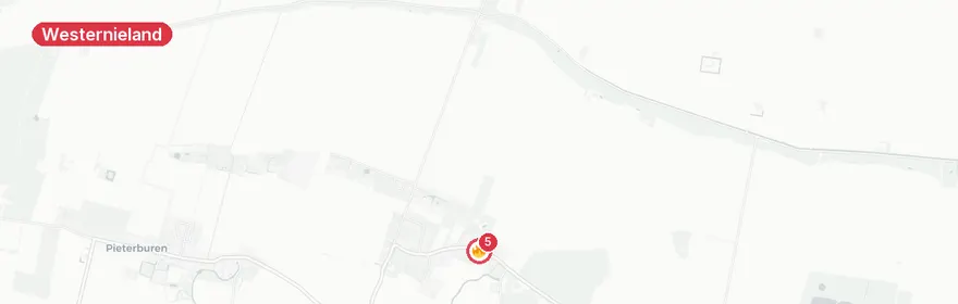 Kaart van Woningbrand Hotel De Oude Smidse Westernieland