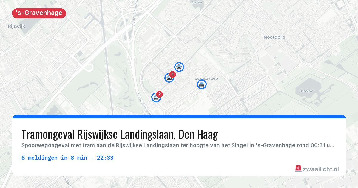 Kaart van de activiteitspiek bij 's-Gravenhage