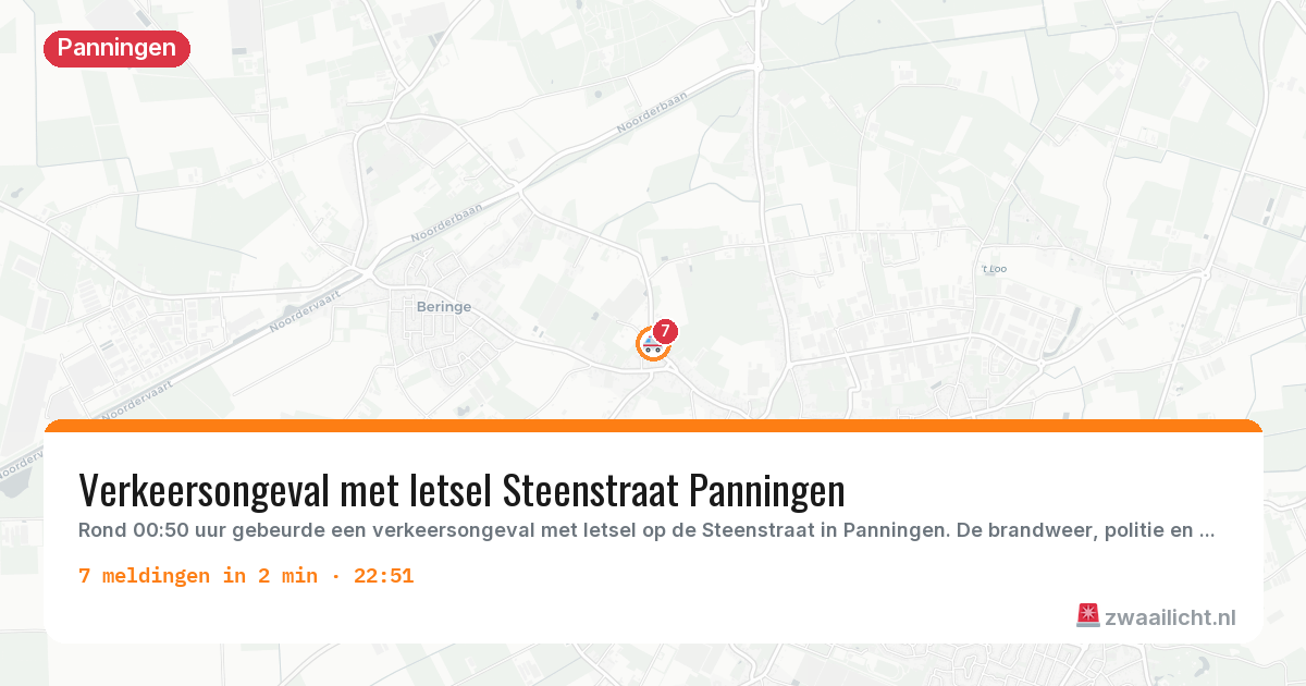 Kaart van de activiteitspiek bij Panningen