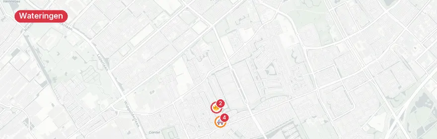 Kaart van Grote dakbrand Kwaklaan Wateringen, meerdere woningen ont...