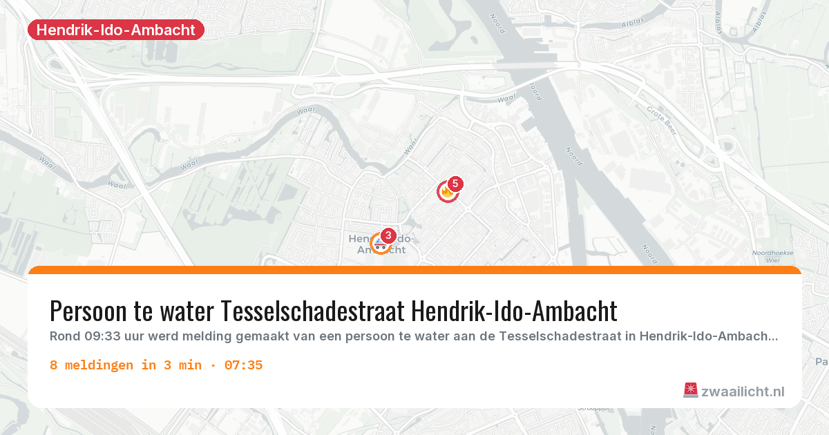 Kaart van de activiteitspiek bij Hendrik-Ido-Ambacht