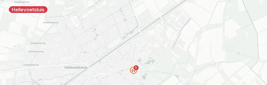 Kaart van Persoon te water Trambaanpad Hellevoetsluis