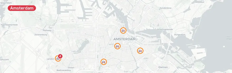 Kaart van Fietser aangereden door stadsbus Plein '40-'45