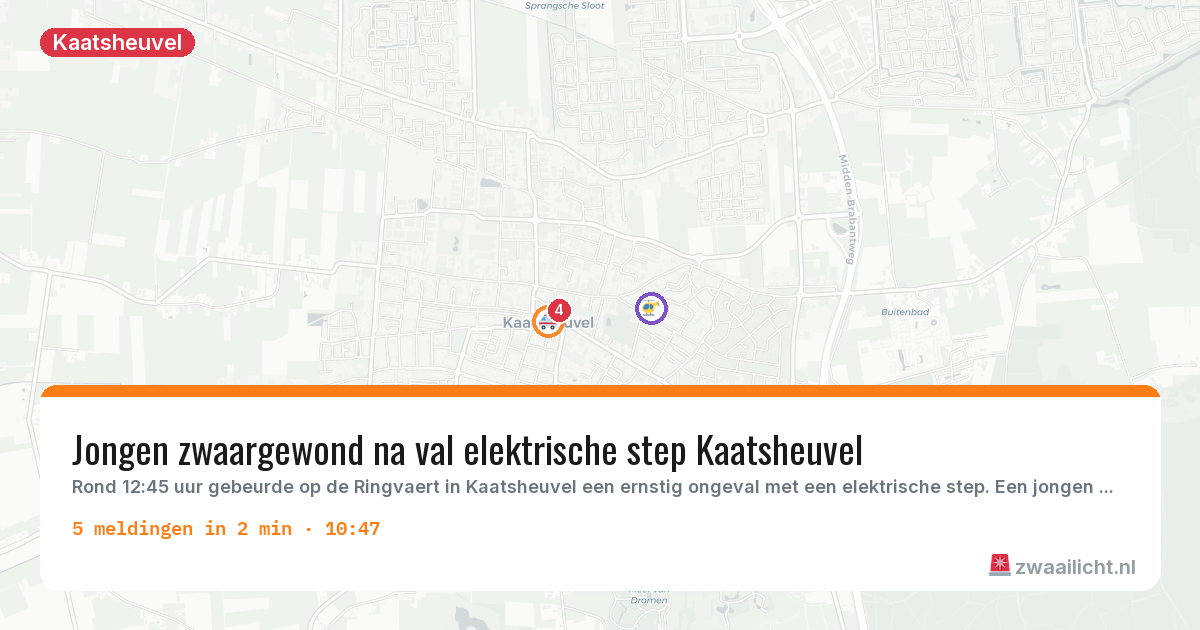 Kaart van de activiteitspiek bij Kaatsheuvel