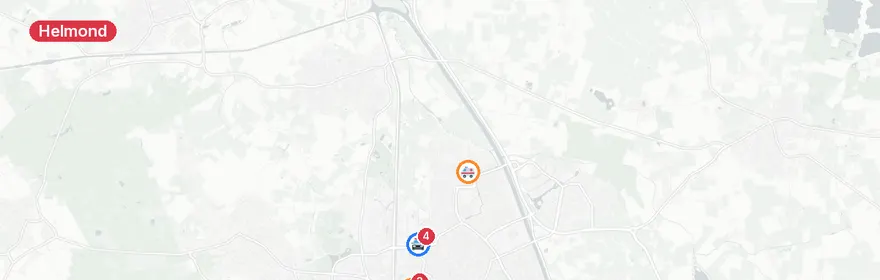 Kaart van Auto botst tegen boom Noordende Helmond, bestuurder zwaar...