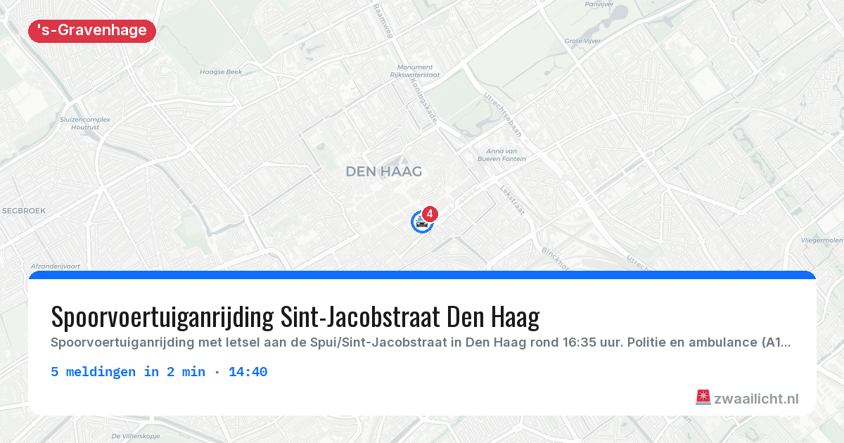 Kaart van de activiteitspiek bij 's-Gravenhage