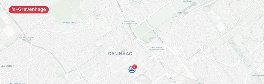 Kaart van Spoorvoertuiganrijding Sint-Jacobstraat Den Haag