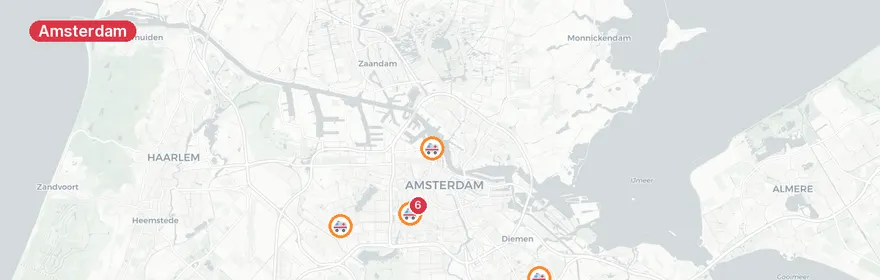 Kaart van Steekpartij Amsterdam, meerdere slachtoffers